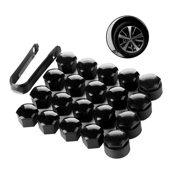 17mm Hex Black caps covers to fit wheel bolts nuts lugs for BMW cars x 20